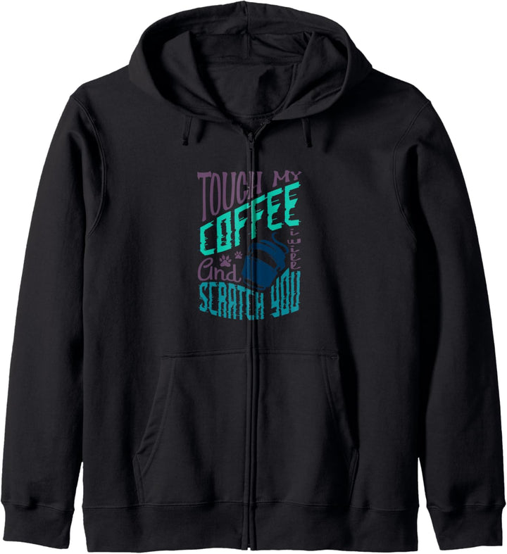 Ironic Scratch You Niedliche Katze Kaffee Kapuzenjacke