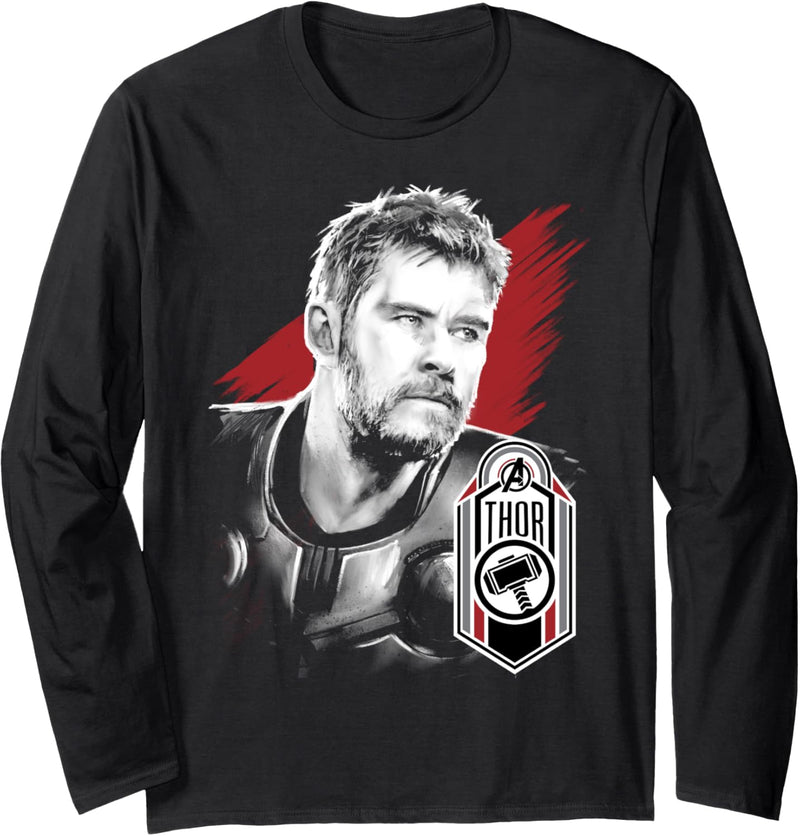 Marvel Avengers: Endgame Thor Badge Portrait Langarmshirt