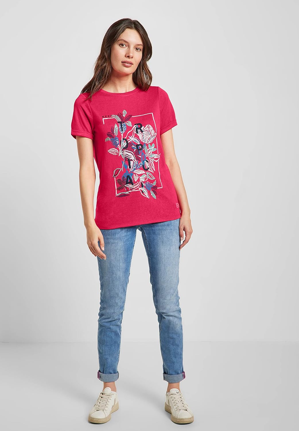 Cecil Damen Leinenshirt XS Strawberry Red, XS Strawberry Red