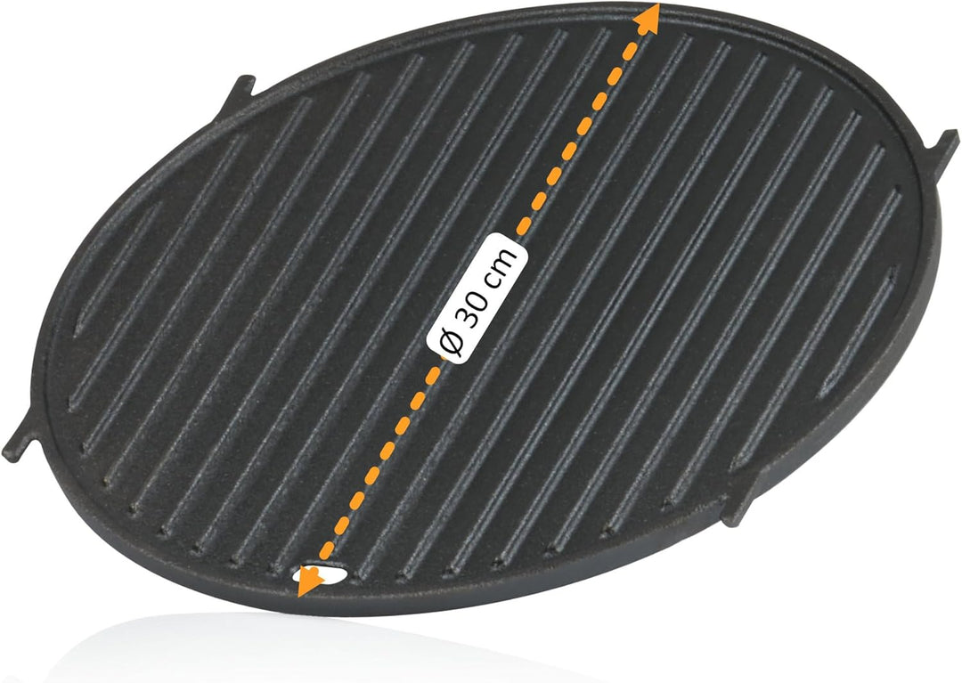 BBQ-Toro Gusseisen Grillplatte Ø 30 cm | Plancha Grillplatte für Grillrost System | Wendeplatte Rund