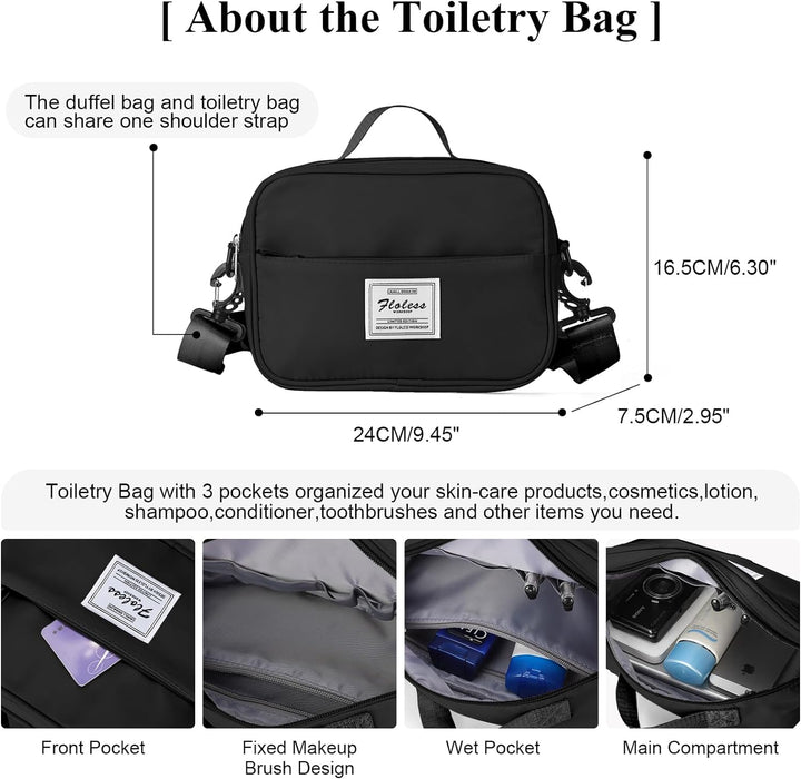 Reisetasche Damen Handgepäck Tasche Sporttasche mit Kulturbeutel Weekender Bag Schwimmtasche Wasserd