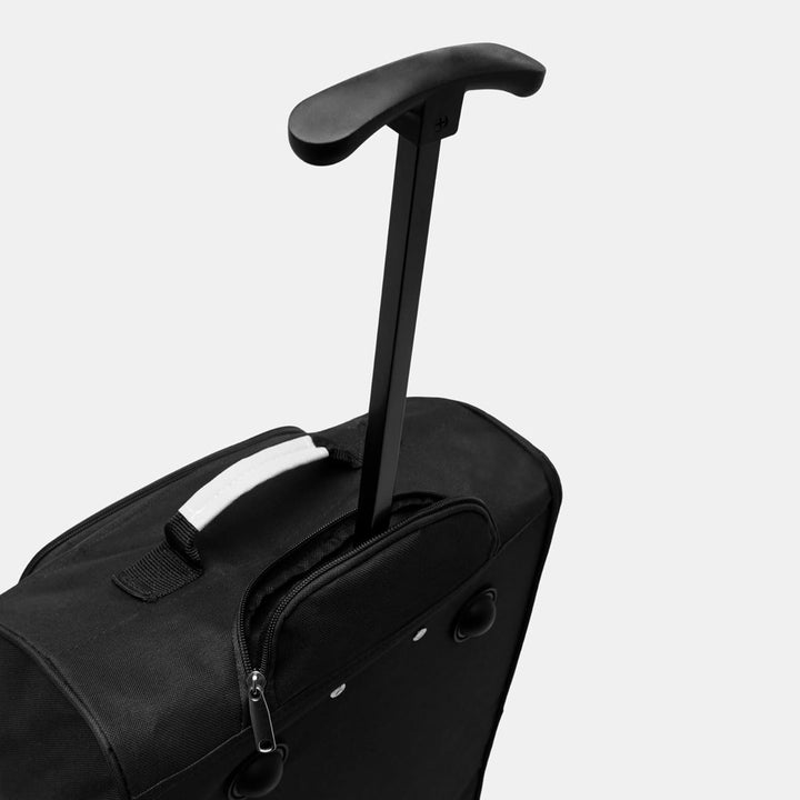 Bordcase Handgepäck schwarz mit 2 Skaterrollen und aus 600D Polyester Jetzt Schon geeignet für die N