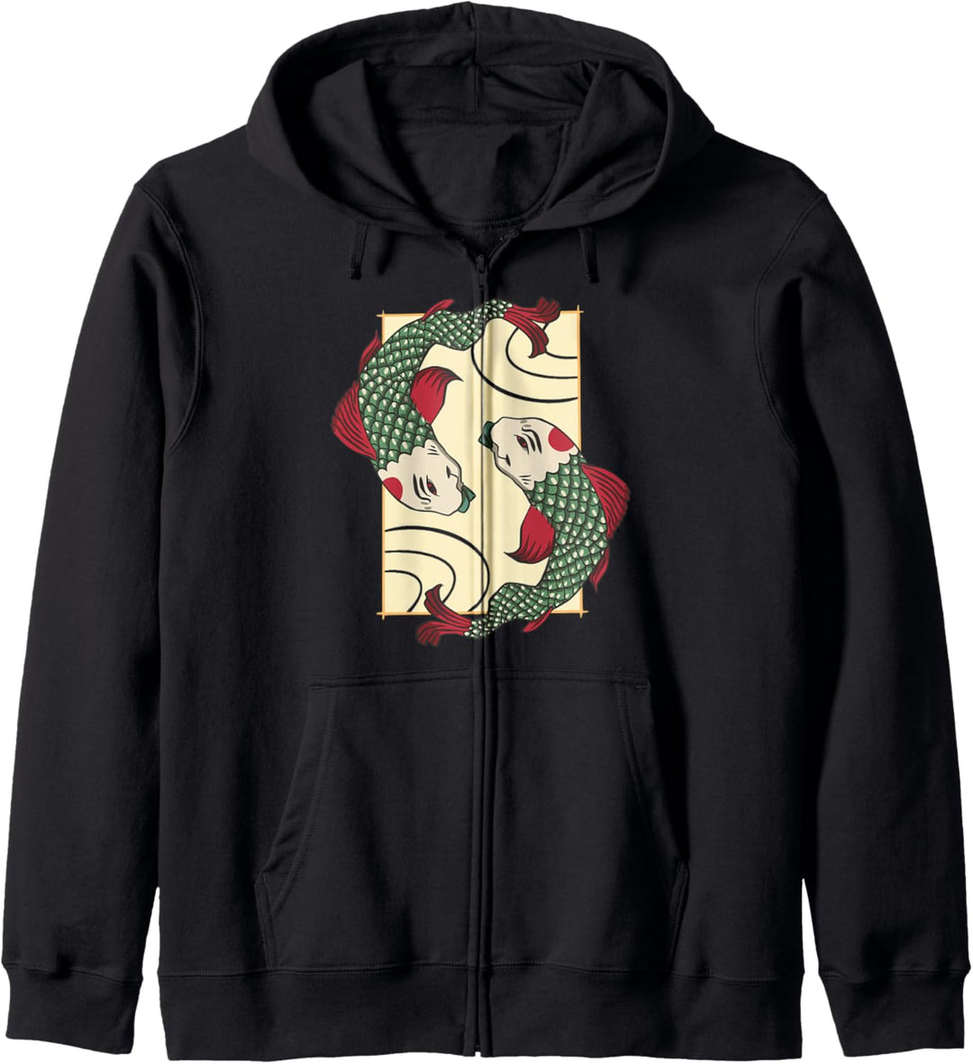Japanischer Stil Koi-Fische Ying Yang Japan Kapuzenjacke