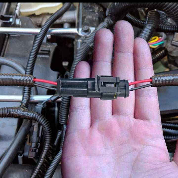 DONJON 2-Polig Kabel Stecker, Elektrischer Anschluss Wasserdicht mit 16AWG-Kabel für KFZ LKW Auto Ka
