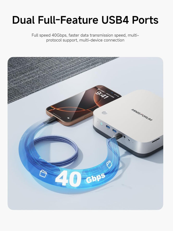 MINIS FORUM AI X1 Pro Mini PC, AMD Ryzen AI 9 HX 370 12-Core-Prozessor bis zu 5,1 GHz Und AMD Radeon