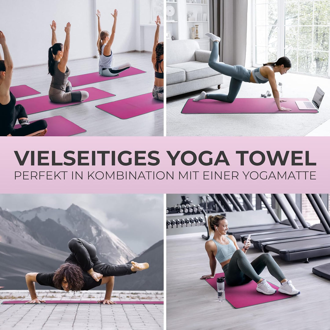 NirvanaShape Yoga Handtuch rutschfest | Hot Yoga Towel mit Antirutsch-Noppen | hygienische Yogatuch-