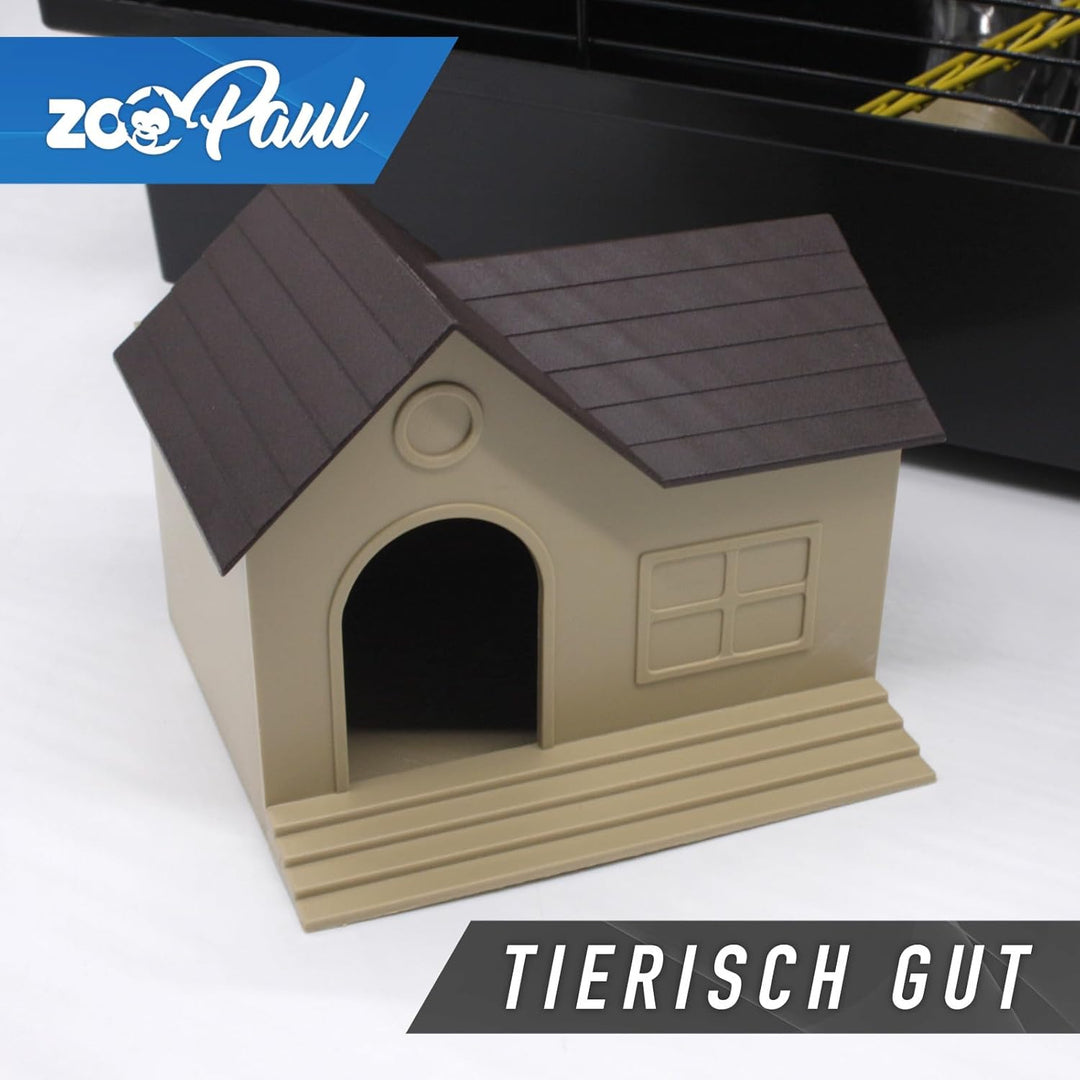 ZooPaul XXL Nagerkäfig Hamsterkäfig schwarz beige Maus Käfig Tunnelsystem Zubehör, schwarz beige