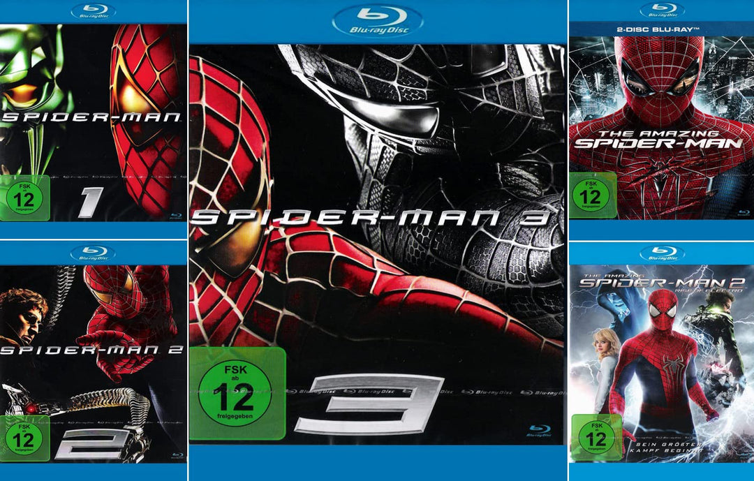 Spider-Man - Trilogie (Teil 1+2+3) + The Amazing: Spider-Man (Teil 1+2 Rise of Electro) [6-Blu-ray],