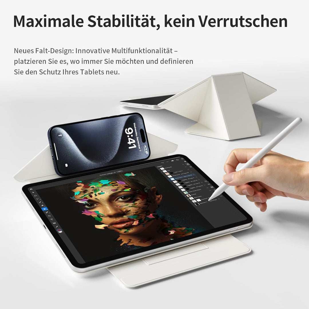 Magnetisch Hülle für iPad (A16) 11. Generation 11 Zoll 2025, iPad 10. Generation 10,9 Zoll 2022, Sch