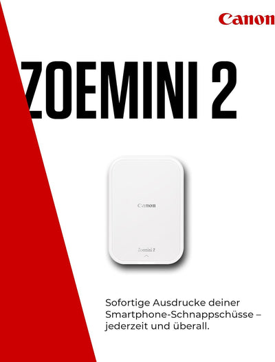 Canon Zoemini 2 Mini Fotodrucker mobil tragbar unterwegs Hosentasche PRINTING KIT (Fotodruck 5x7,6 c