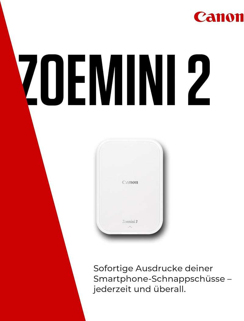 Canon Zoemini 2 Mini Fotodrucker mobil tragbar unterwegs Hosentasche PRINTING KIT (Fotodruck 5x7,6 c