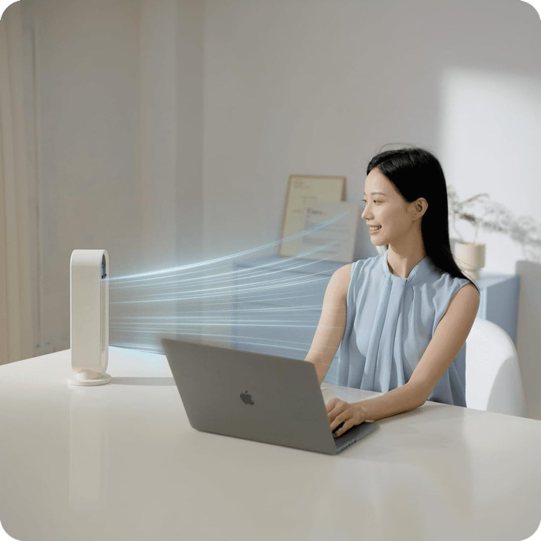 Spacetronik Tisch Turmventilator Klein 34cm Hoch, Leiser Tischventilator Turm mit Timer 1–8 Stunden,
