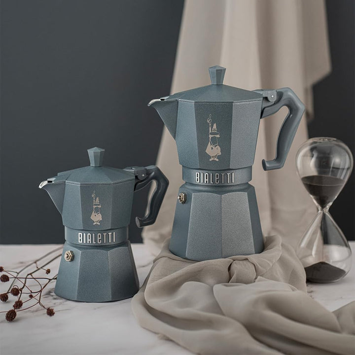 Bialetti Moka Exclusive Octagonal Induction 6 Tassen – Espressokocher aus Aluminium und Stahl, Silbe