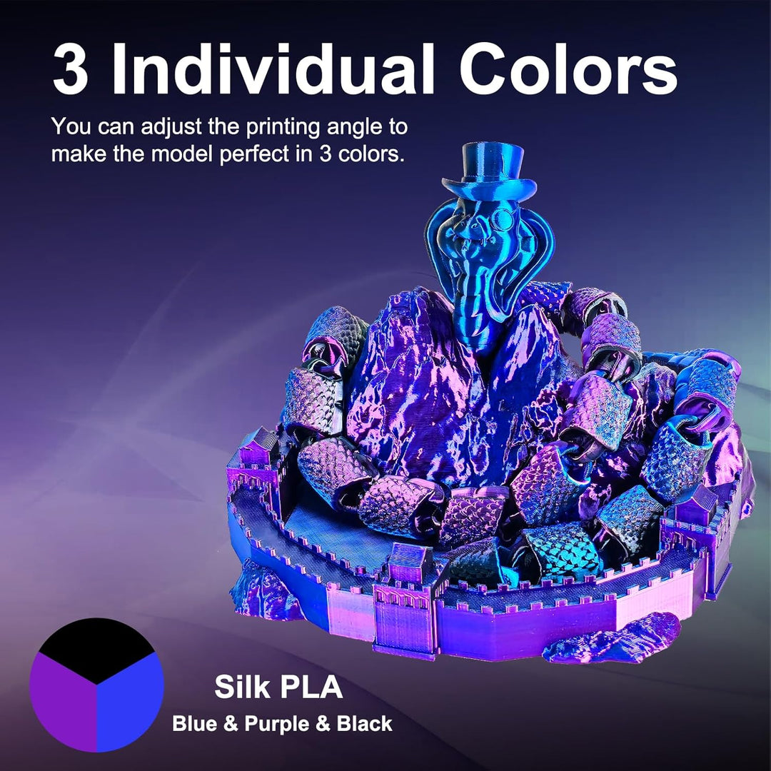 ERYONE Dreifarbiges Seiden PLA Filament 1.75mm,Seidiges Mehrfarbiges PLA-Filament für 3D-Drucker +/-