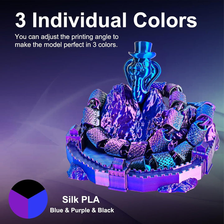 ERYONE Dreifarbiges Seiden PLA Filament 1.75mm,Seidiges Mehrfarbiges PLA-Filament für 3D-Drucker +/-