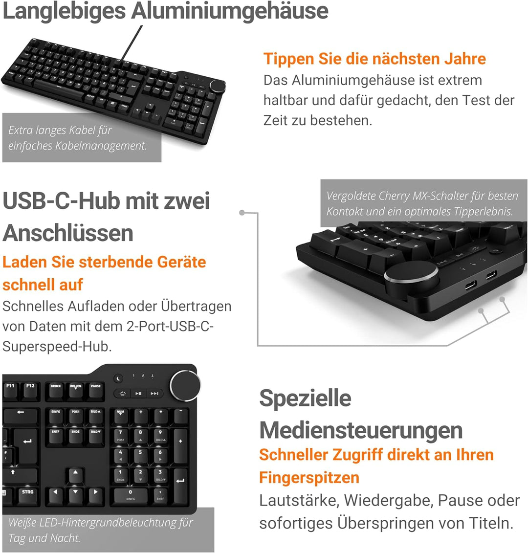 Das Keyboard 6 Professionelle kabelgebundene mechanische Tastatur mit Hintergrundbeleuchtung – Takti