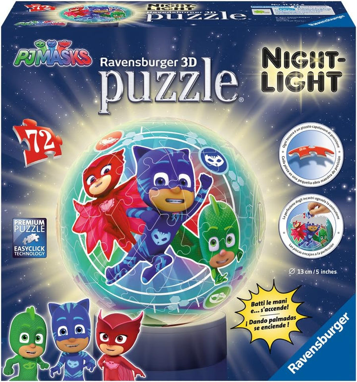 Ravensburger – Puzzle 3D Lampe, PJ Masks (11773)