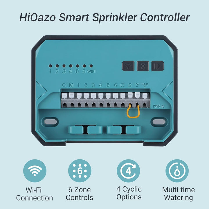 bewässerungscomputer, WiFi Sprinkler Bewässerungssystem Timer, 6 Zonen, Innen Aussenbewässerungssyst