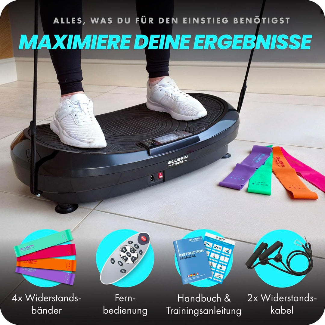 Bluefin Fitness 3D-Vibrationsplatte | Trainingsgerät für Ganzkörpertraining | Doppelmotor-Power-Plat