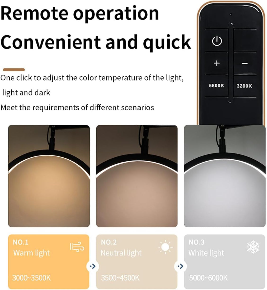 LED Halbmond Beauty Light Farbtemperatur 3000K-6000K Schwenkbar stabile Stand & Telefonhalterung Sch
