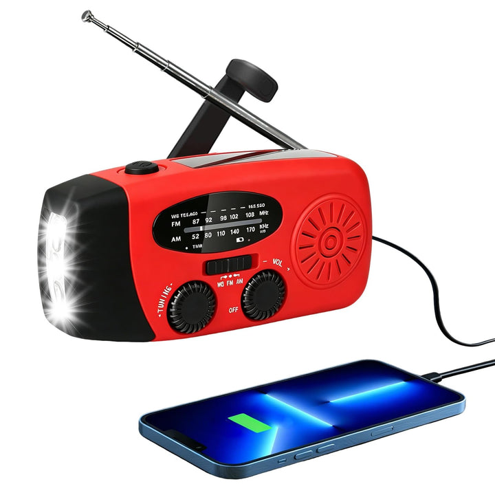 Kurbelradio Notfallradio Solar LED Taschenlampe Radio Power Bank 600mAh AM/FM Batteriebetrieben mit