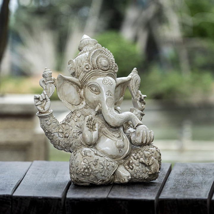 Pevfeciy Statue von Elefantengott Ganesha Figuren handgemachte Buddha Skulptur Home Decor Crafts Ges