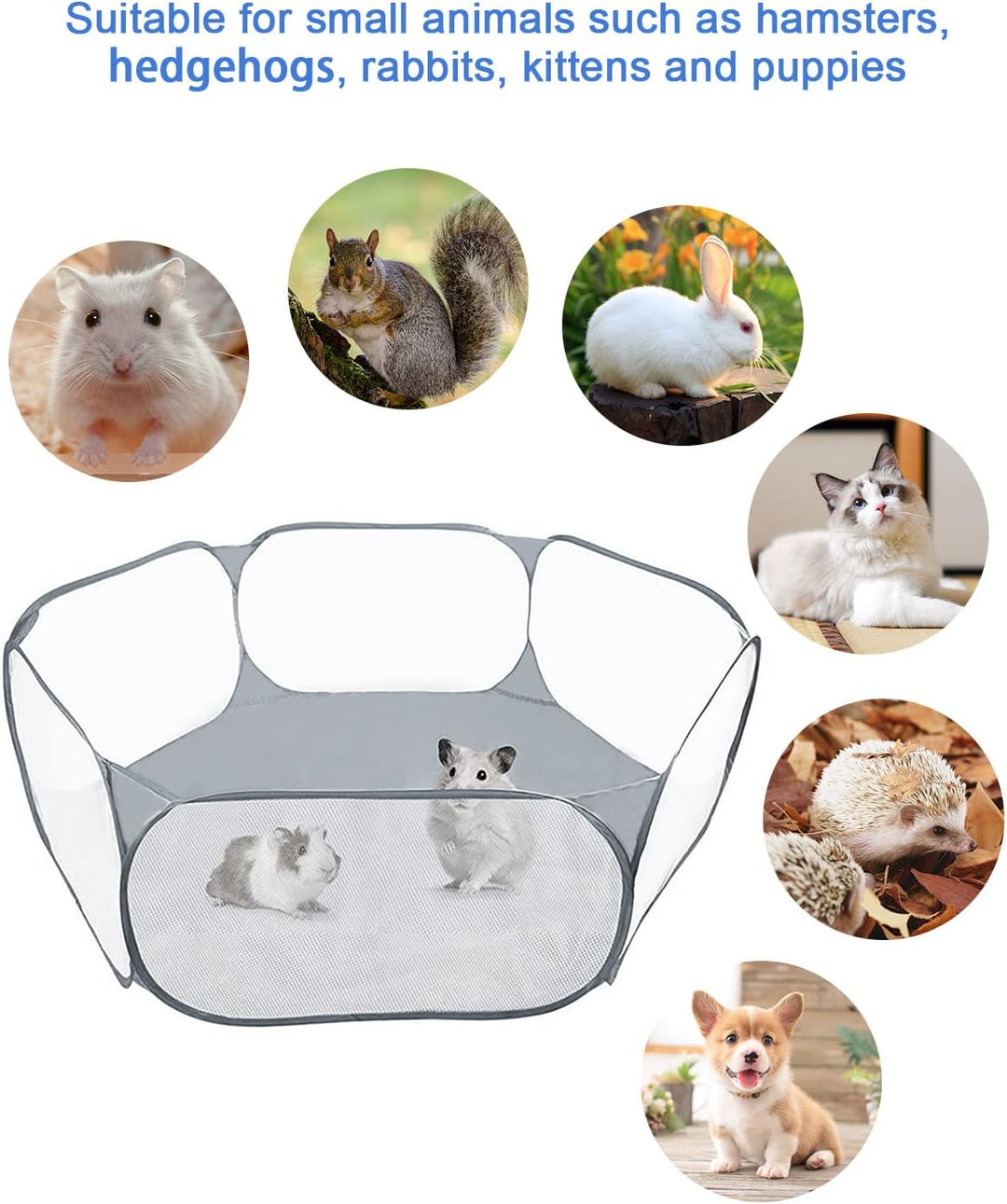 MAIKEHIGH Kleintiere Laufstall, Käfig Zelt Übungszaun für Meerschweinchen, Kaninchen, Hamster, Chinc