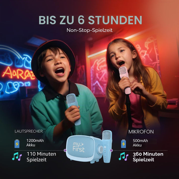 myFirst Voice 2 Karaoke für Kinder – Tragbare kabellose Karaoke-Maschine mit Bluetooth, Echo-Verstär