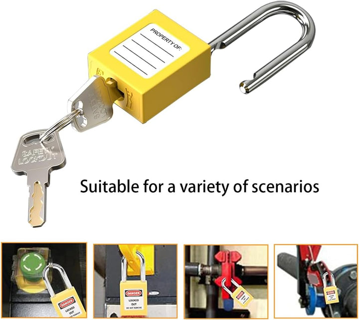 5 Stück Vorhängeschloss Gleichschliessend Set, Lockout Tagout Schlösser, 38mm Loto Sicherheitsvorhän