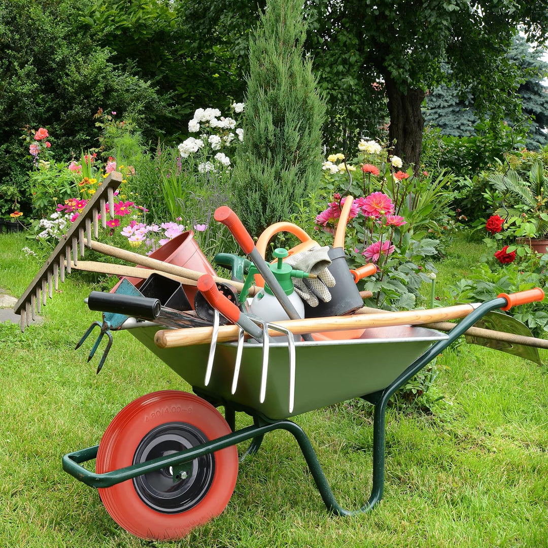 Relaxdays Schubkarrenrad PU 4.80 4.00-8, Vollgummireifen mit Stahlfelge, pannensicher, Schubkarrenre