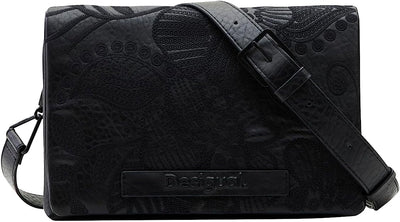 Desigual Umhängetasche Schultertasche Crossbag Bols Alpha Dortmund Flap 23WAXP75 Schwarz, Schwarz