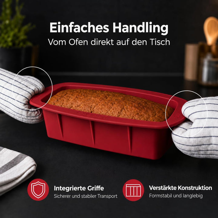 Backhaus FlexBake Silikon Kastenform 26cm – BPA-frei, antihaftend, mit Verstärkungsrand, LFGB-zertif