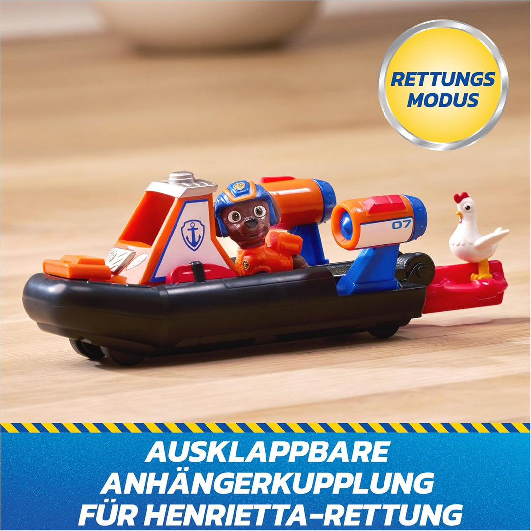 PAW PATROL - Search &amp; Rescue: Zumas Rettungs-Fahrzeug, Boot mit Rückziehmotor, ca. 13 cm, inkl. Hund