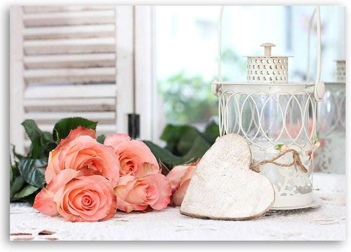 Feeby Wanddeko Blumen Bild Kunstdruck modern rustikal Weiss 80x60 cm M14320 80x60 cm, M14320 80x60 c