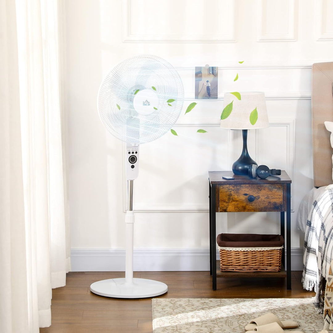 HOMCOM Standventilator mit Fernbedienung, Ventilator, Höhenverstellbarer Lüfter, 3 Geschwindigkeitss
