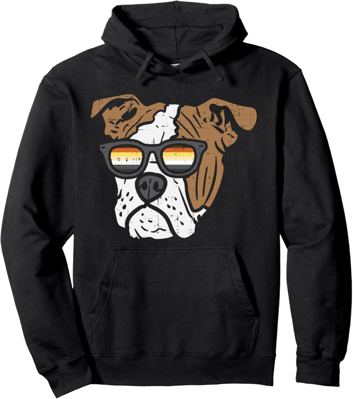 English Bulldog Dog LGBTQ Gay Bear Flag Gay Pride Men Pullover Hoodie