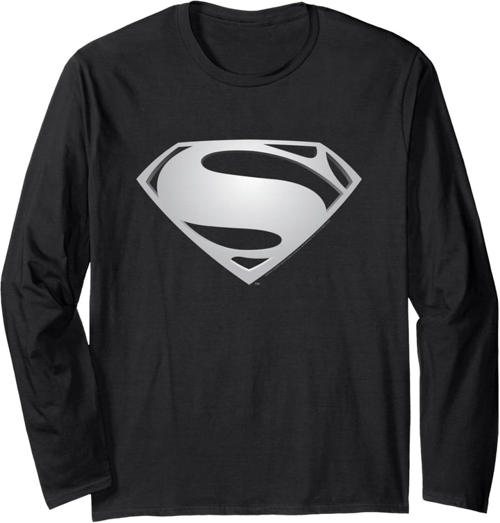 Zack Snyder's Justice League Superman Black Suit Symbol Langarmshirt