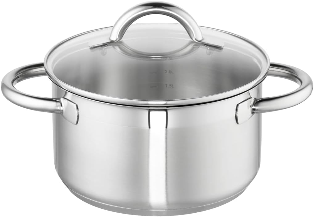 Schulte-Ufer Fleischtopf Loop, 20cm, ca. 3,5 l, mit Glasdeckel, 18/10 Stahl