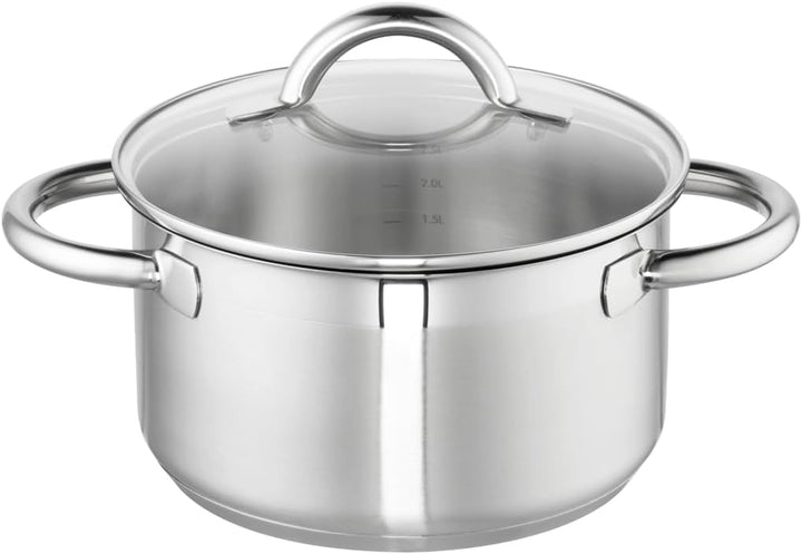Schulte-Ufer Fleischtopf Loop, 20cm, ca. 3,5 l, mit Glasdeckel, 18/10 Stahl