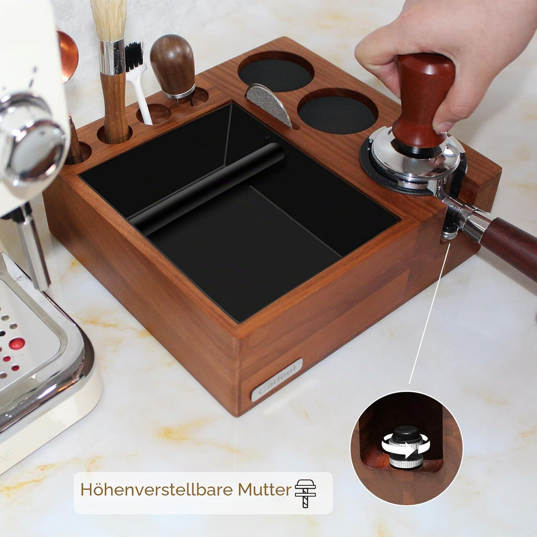 9-in-1-Siebträgerhalter für 51/54 mm Espresso-Tamping-Station mit rutschfester multifunktionaler Esp
