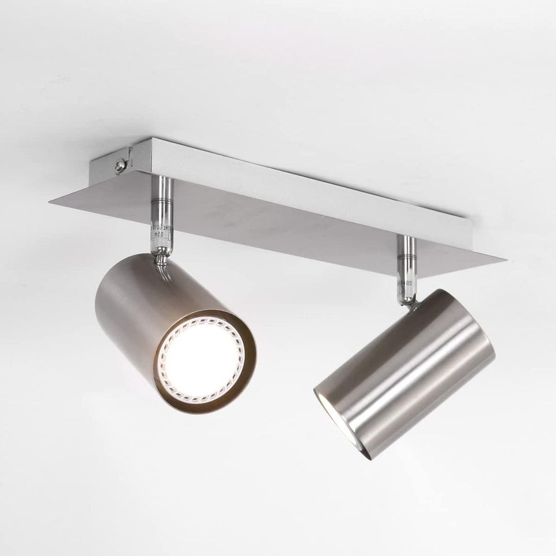 Trio Leuchten Balken in Nickel matt, Spotbalken 2-flammig, exklusiv 2xGU10, Länge: 30 cm 802400207,