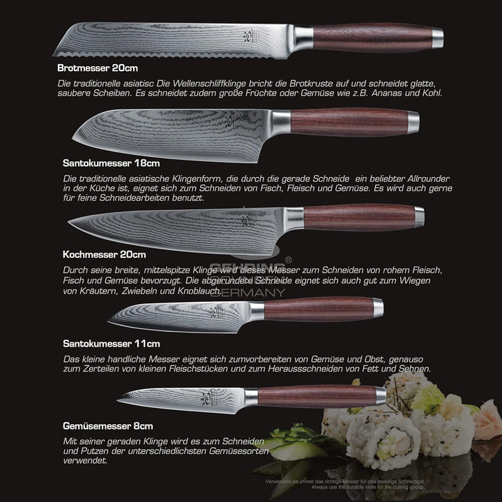 SOLINGEN PREMIUM MYII | Küchenmesser - Messerset, 3-tlg. | Made in Germany, eisgehärtete & scharfe P