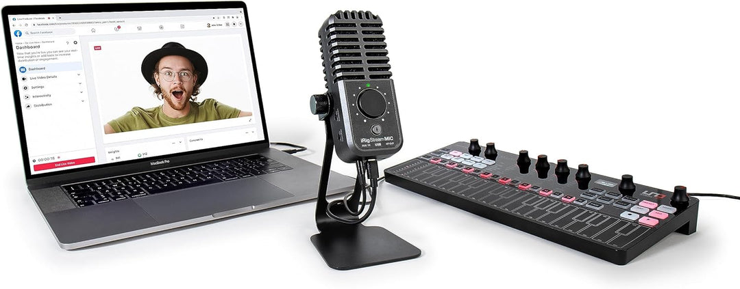 IK Multimedia iRig Stream Mic USB-C Kondensatormikrofon mit integrierter Audioschnittstelle -Podcast