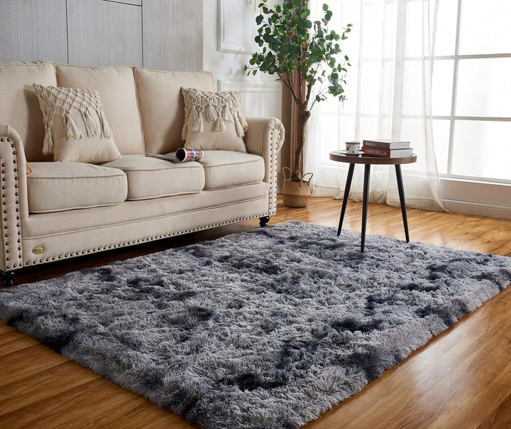 Achiiso Kleiner Teppich,Teppich Hochflor Flauschig,Grau Waschbarer Teppiche Weicher Teppiche für Sch