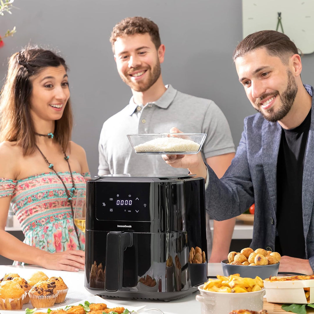 InnovaGoods® Heissluftfriteuse 5L, airfryer 1500W mit +100 Rezepten in DE, heissluftfriteuse mit int