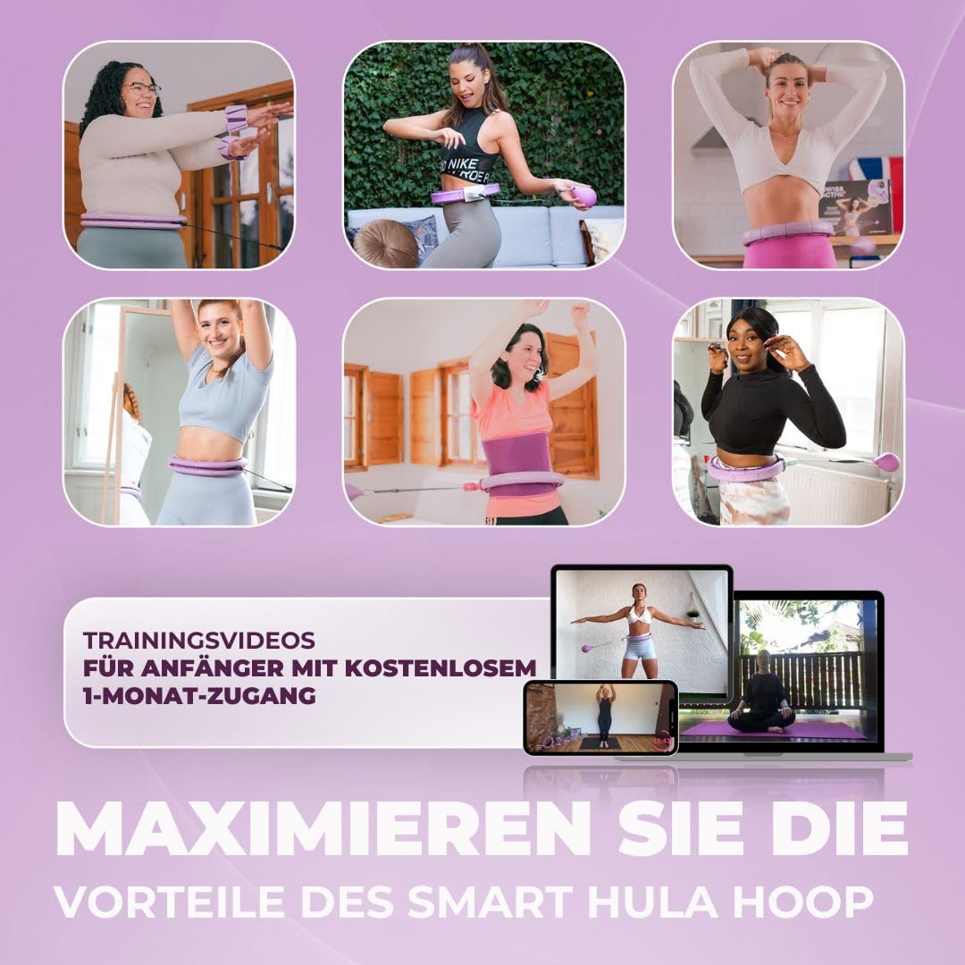 Swiss Activa+ Leiser Hula-Hoop-Reifen mit Taillentrainer S5.S+ mit Taillengürtel, S5.S+ mit Tailleng
