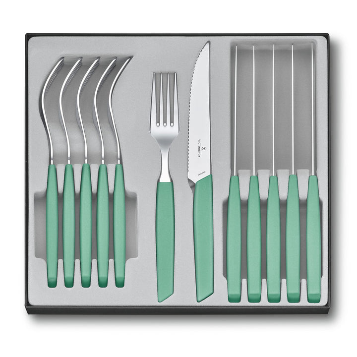 Victorinox Swiss Modern Besteck-Set für 6 Personen, 12-teilig, inkl. scharfe Steakmesser mit Wellens