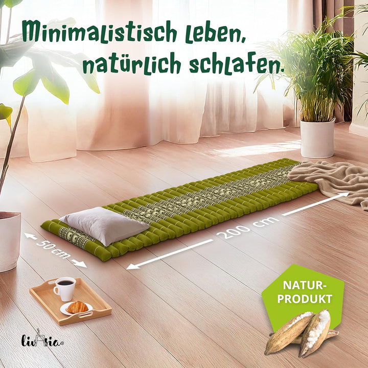 livasia Rollmatte Rollmatratze L-200x110x4,5cm, Gästebett Gästematratze 1 Person, Reisebett Kofferra