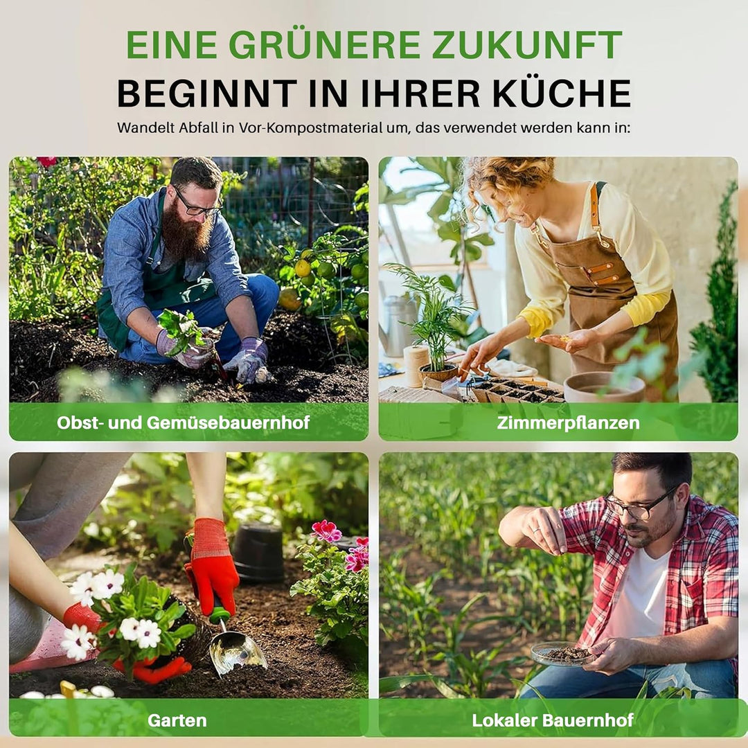 Nutrichef Elektrischer Komposter, 3L- Biomülleimer Küche, Komposteimer- Für Organisches Material & L