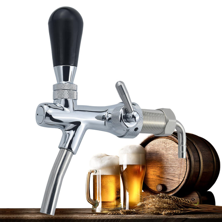 Aiyomi G5/8 Verstellbarer Bierhahn Einstellbare Bierzapfhahn Chrome Bier Zapfhahn für Hause Bier Bar